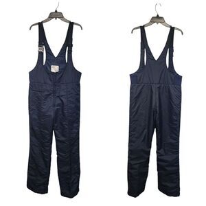 Beaver Creek Bib Overall Pants Mens Medium Navy Blue Nylon Snow Ski Coveralls